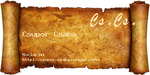 Csupor Csaba névjegykártya